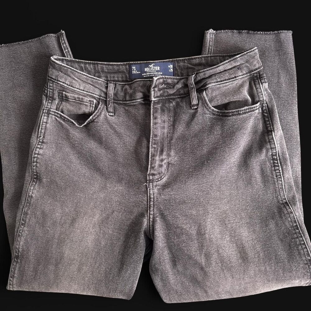 Hollister co gray high waisted straight leg